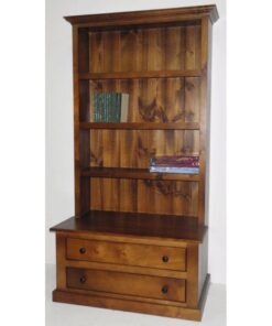 Colonial Bookcase Combo With 2 Drawers_Timber Bookcase