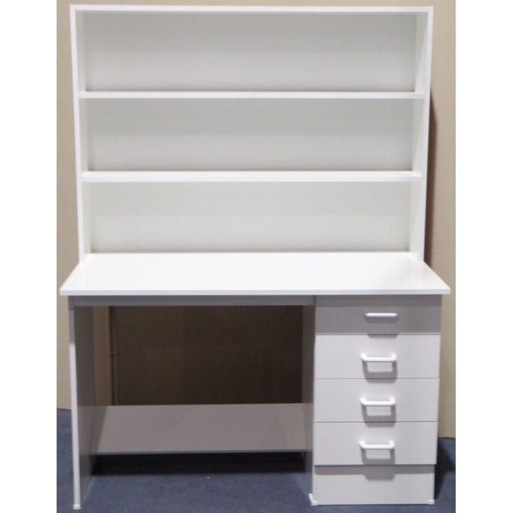 Melamine 4 Drawer 1200w Desk And Hutch One Stop Pine