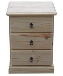 Savannah 3 Drawer Bedside 440mm RAW_Chests Timber