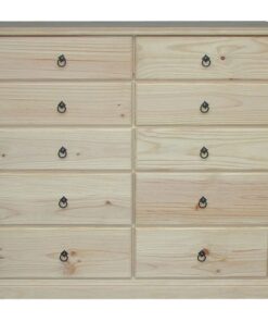 Savannah 10 Drawer Chest 1250mm Wide RAW_Chests Timber
